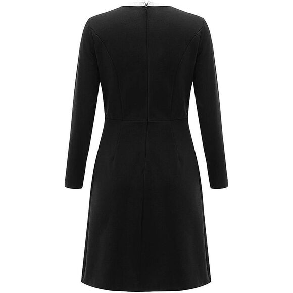 NWT Retro Vintage Pinup 1940s 1950s Classy Elegant Modest Button Bow Dress L - Picture 2 of 13